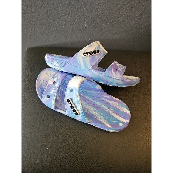 crocs Marble Purple-blue womens 8 Mens 6 Slip On sandals (S32) - Picture 8 of 8
